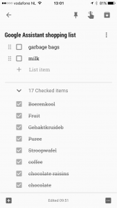 Google Home Shoppinglist